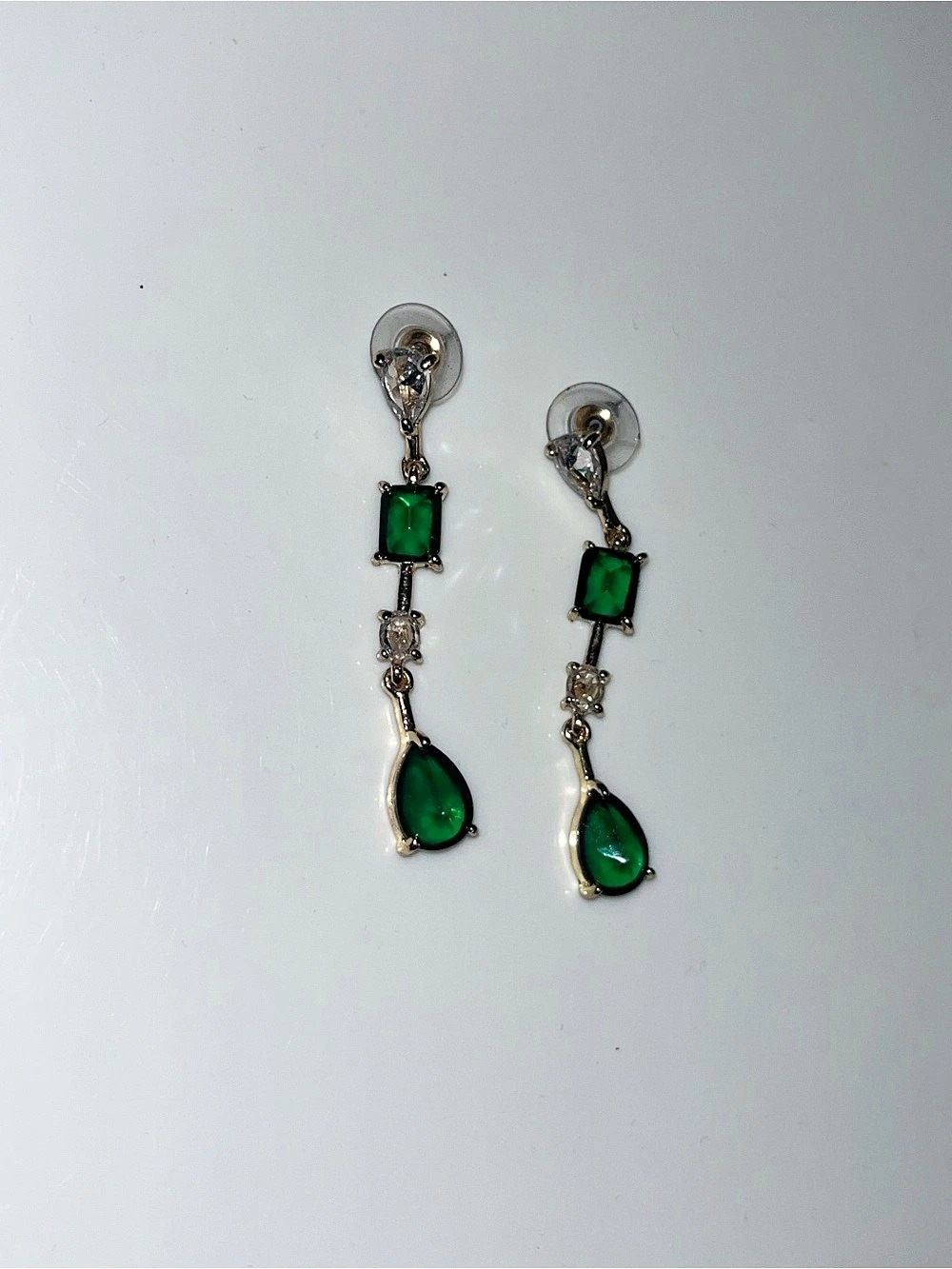 Green Drop Earrings Like New